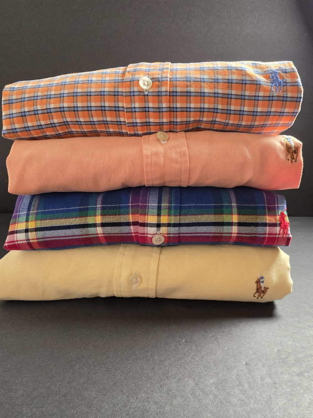 Bundle Of 4 Polo by Ralph Lauren Men’s Classic Oxford Button-Down Shirt - Yellow